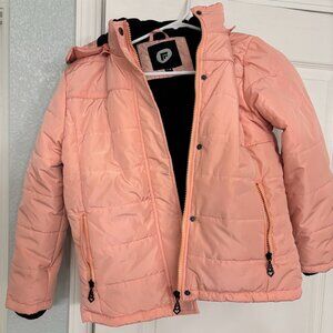 Girls 7-8 Winter Ski Rain Parka w/ Detachable Faux-fir Hood